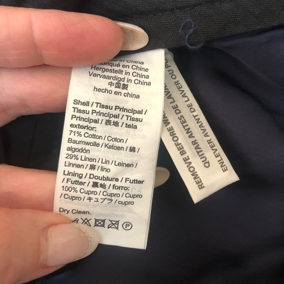 NWT J Crew Ludlow slim fit Irish linen blend navy blue pant 30w/32L - Picture 9 of 9